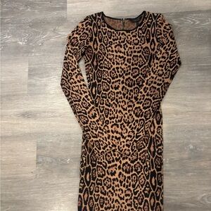 BCBGMaxAzria Animal Print Long Sleeve Dress